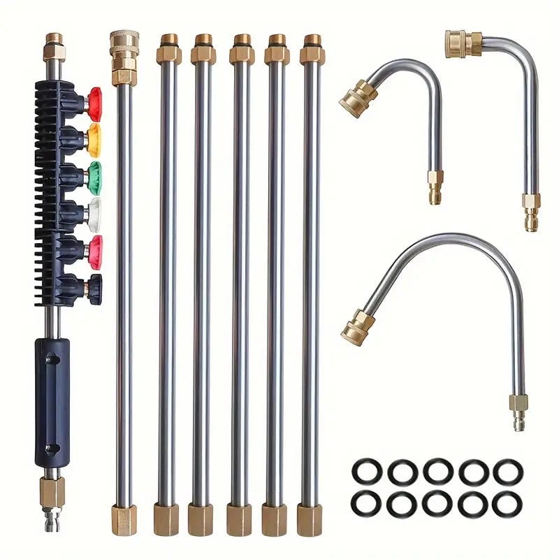 Telescoping High Pressure Washer Wand Set | 4000 PSI, 7 Nozzle Tips & Ideal for Gutter, Roof, and Hard-to-Reach Cleaning