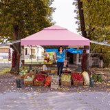 10 x 17.6 FT Outdoor Instant Pop-up Canopy Tent for Market Picnic with Dual Half Awnings & Wheeled Bag