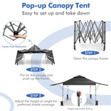 10 x 17.6 FT Outdoor Instant Pop-up Canopy Tent for Market Picnic with Dual Half Awnings & Wheeled Bag