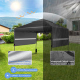 10 x 17.6 FT Outdoor Instant Pop-up Canopy Tent for Market Picnic with Dual Half Awnings & Wheeled Bag