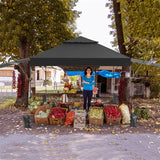 10 x 17.6 FT Outdoor Instant Pop-up Canopy Tent for Market Picnic with Dual Half Awnings & Wheeled Bag