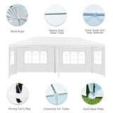 10 x 20 FT Outdoor Gazebo Canopy Tent Party Wedding Event Tent with 4 Removable Sidewalls & Carry Bag