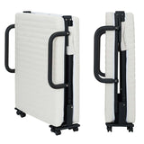 Folding Rollaway Bed with Mattress for Adult, Portable Guest Bed Frame with Adjustable 6 Position & Side Storage Pocket