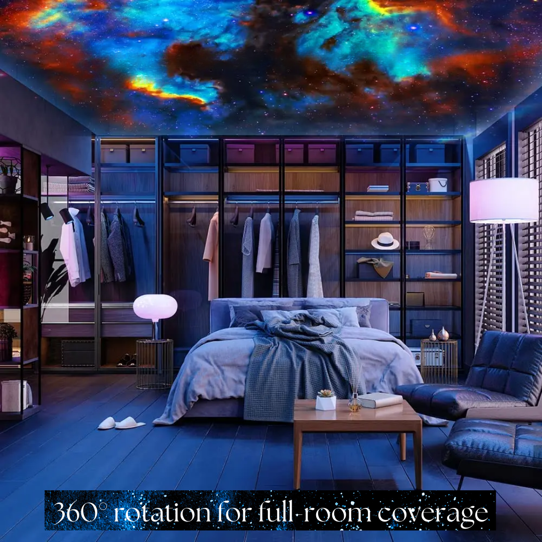 Galaxy Projector with 360° Rotation - Stunning Room-Wide Night Sky View