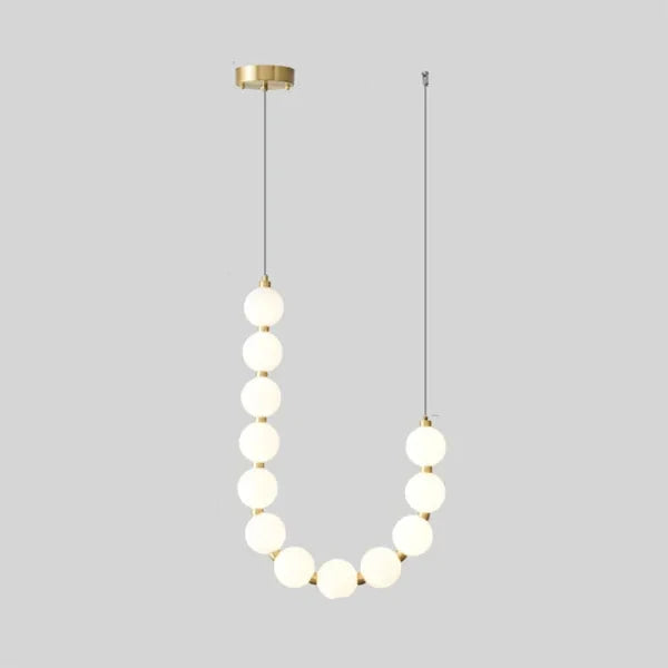 LED White Necklace Chandelier - Modern Pendant Light Fixture for Dining Room & Living Space