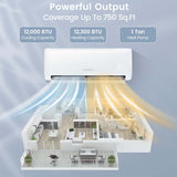 12000 BTU 21 SEER2 Mini Split Air Conditioner & Heater Ductless Inverter System, 208-230V Wall-Mounted AC Unit with Heat Pump