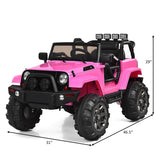 Kids Ride on Car 12V Battery Powered Electric Riding Toy Truck with Remote Control & LED Lights