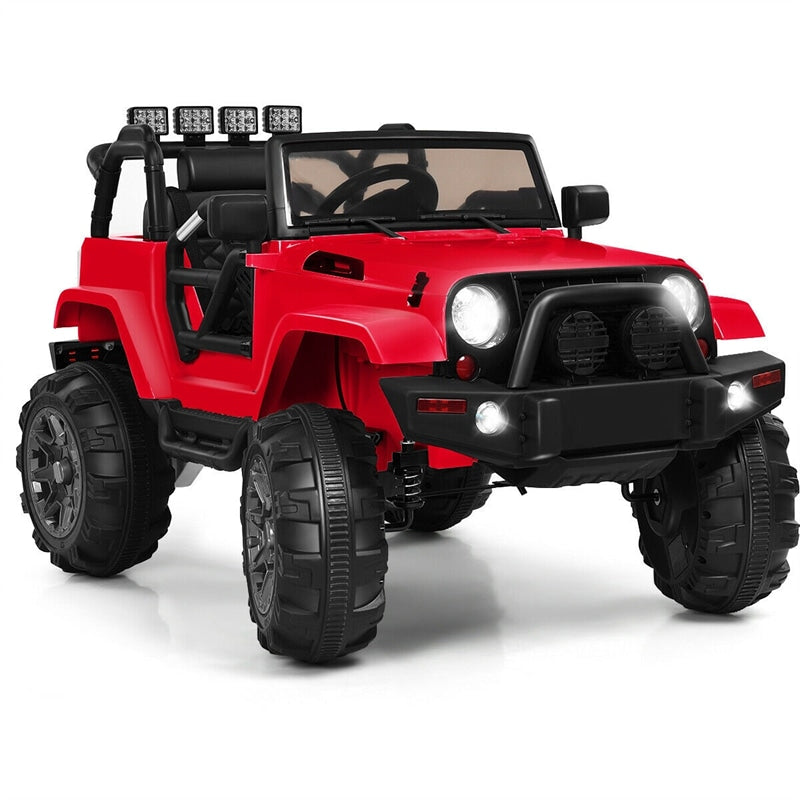 Kids Ride on Car 12V Battery Powered Electric Riding Toy Truck with Remote Control & LED Lights