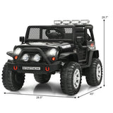 Kids Ride on Jeep Car 12V Battery Powered Electric Riding Toy Truck with Remote Control, Lights & Music