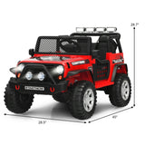 Kids Ride on Jeep Car 12V Battery Powered Electric Riding Toy Truck with Remote Control, Lights & Music