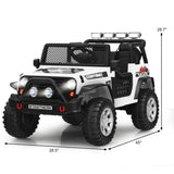 Kids Ride on Jeep Car 12V Battery Powered Electric Riding Toy Truck with Remote Control, Lights & Music