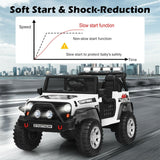 Kids Ride on Jeep Car 12V Battery Powered Electric Riding Toy Truck with Remote Control, Lights & Music