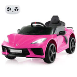 12V Licensed Chevrolet Corvette C8 Kids Ride On Car, Electric Toy Car with Remote Control, 4-Wheel Spring Suspension
