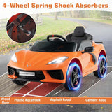 12V Licensed Chevrolet Corvette C8 Kids Ride On Car, Electric Toy Car with Remote Control, 4-Wheel Spring Suspension
