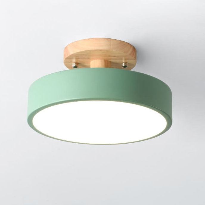 Nordic Log Round LED Semi-recessed Ceiling Lamp