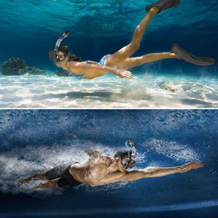 Foldable Snorkel Mask with Anti-Fog Lens and Adjustable Strap for Easy Underwater Exploration