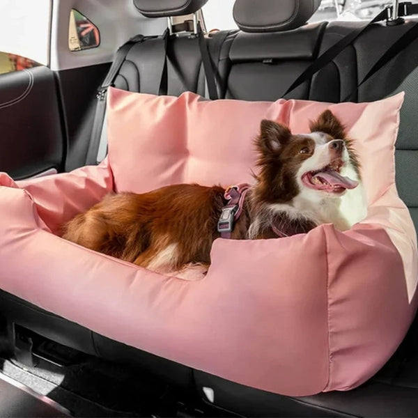 Travel Dog Car Bed with Safety Bolster | Large and Medium Sizes | Comfortable Travel Solution for Dogs