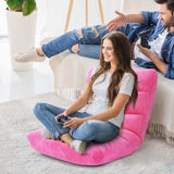 Memory Foam Floor Chair, 14-Position Adjustable Folding Gaming Sofa Chair with Back Support, Chaise Lounge Sleeper Bed Couch Recliner