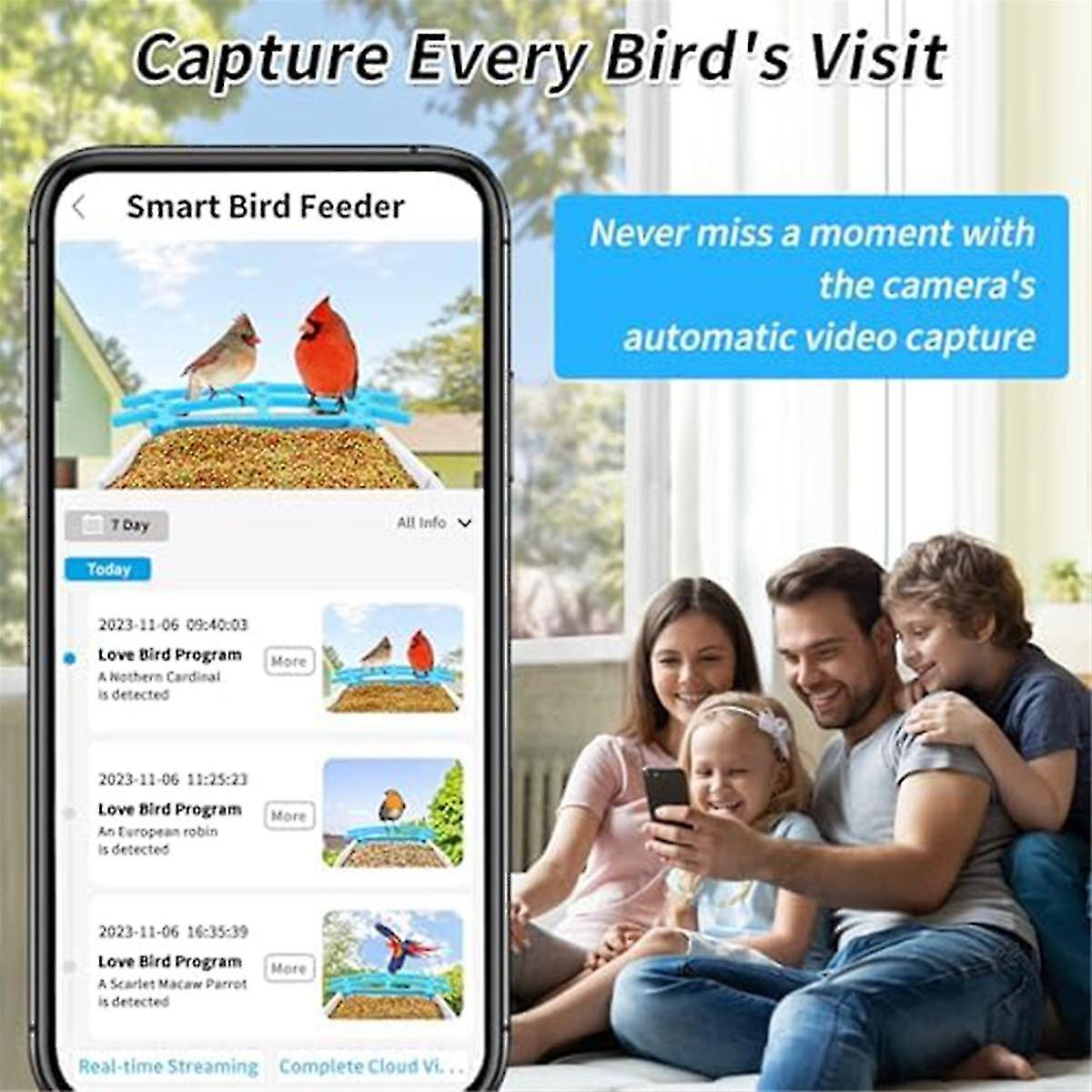Smart Bird Feeder with 4MP Camera and AI Bird Identification