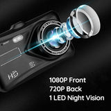 Wireless Dashboard Camera for Vehicle Car Front and Rear Double