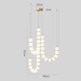 LED White Necklace Chandelier - Modern Pendant Light Fixture for Dining Room & Living Space