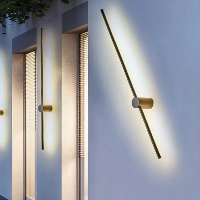 LED Outdoor Wall Light Fixture - Waterproof Luminous Line Design for Patios, Gardens & Walkways