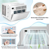 15000 BTU Quiet Window Air Conditioner with Remote & ECO Mode, Energy Star Certified 3-in-1 Window AC Unit with Dehumidifier