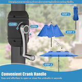 15 FT Double-Sided Outdoor Patio Umbrella with Crank, Extra Large 12 Ribs Steel Market Umbrella for Poolside, Deck & Backyard