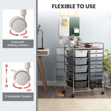 15-Drawer Storage Drawer Cart Tools Scrapbook Paper Organizer Cart Office School Utility Cart Rolling Storage Cart with Wheels