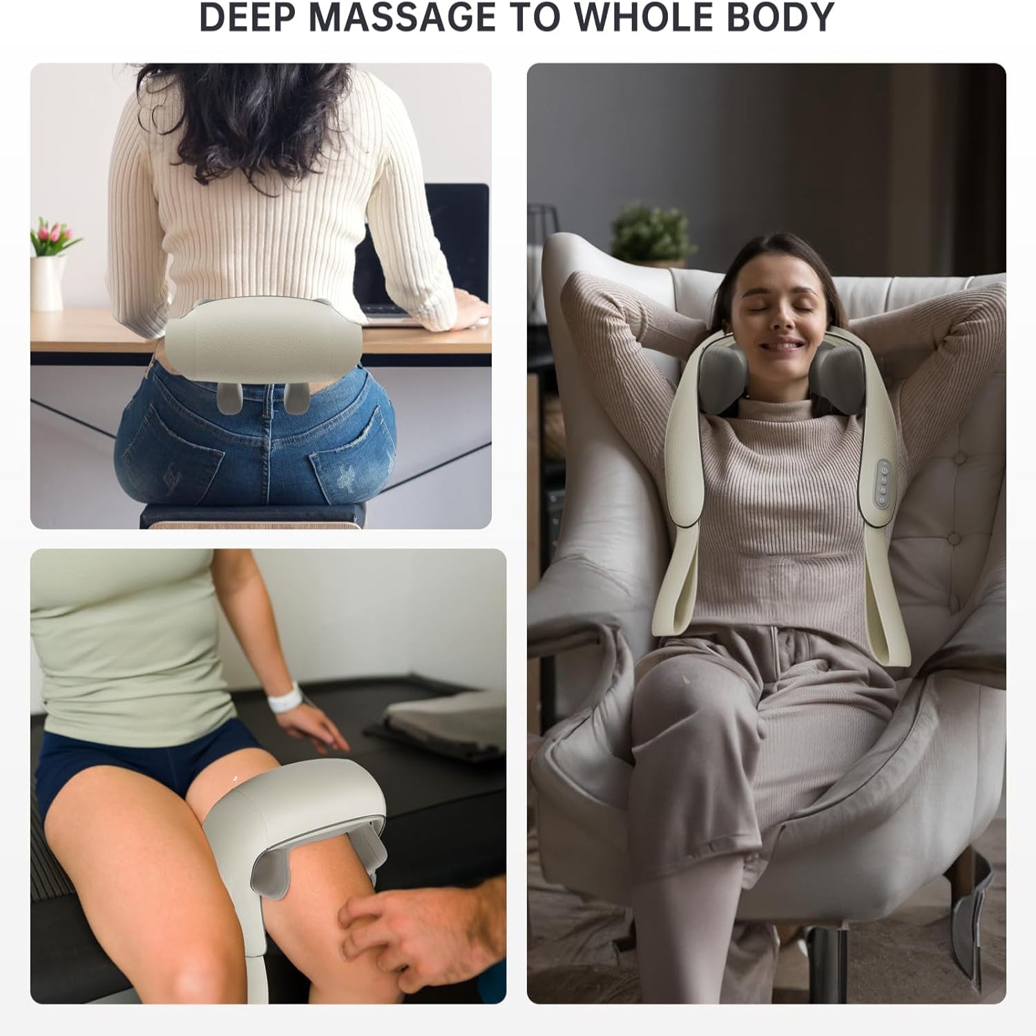 Heated Massage Chair with Back & Neck Cushion – Shiatsu Massage for Total Comfort