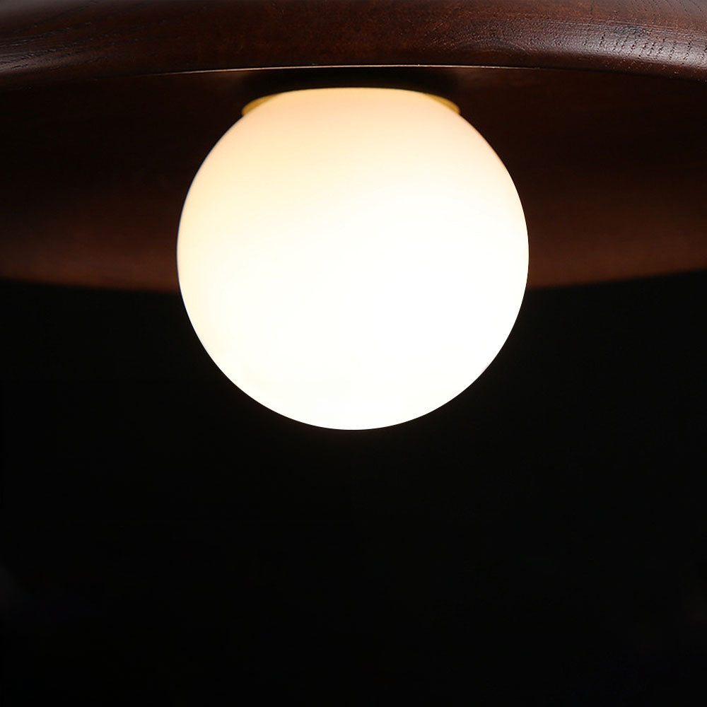 Nordic Wood Round Ceiling Light Fixture - Minimalist Design for Hallway & Living Room Lighting