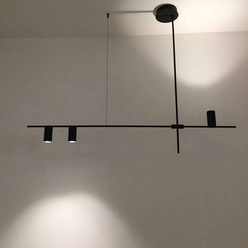 LED Long Linear Chandelier - Modern Design with Adjustable Height for Dining Room & Kitchen Lighting