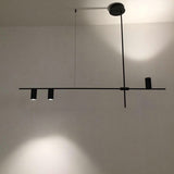 LED Long Linear Chandelier - Modern Design with Adjustable Height for Dining Room & Kitchen Lighting