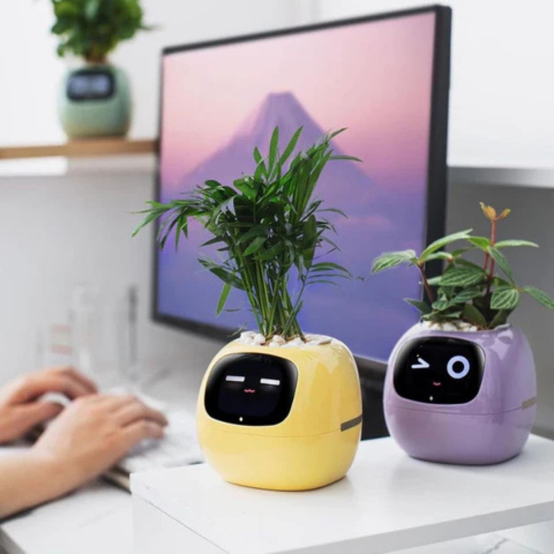 AI Smart Plant Pot | Self-Watering, Interactive with 70+ Expressions & Compatible with Smart Home Systems for Indoor & Outdoor Use