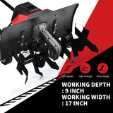 14/17-Inch Electric Tiller Cultivator, Powerful Tillers w/9-Inch Tilling Depth, 4/6 Tines, Rototillers Tool for Garden Lawn Soil Digging