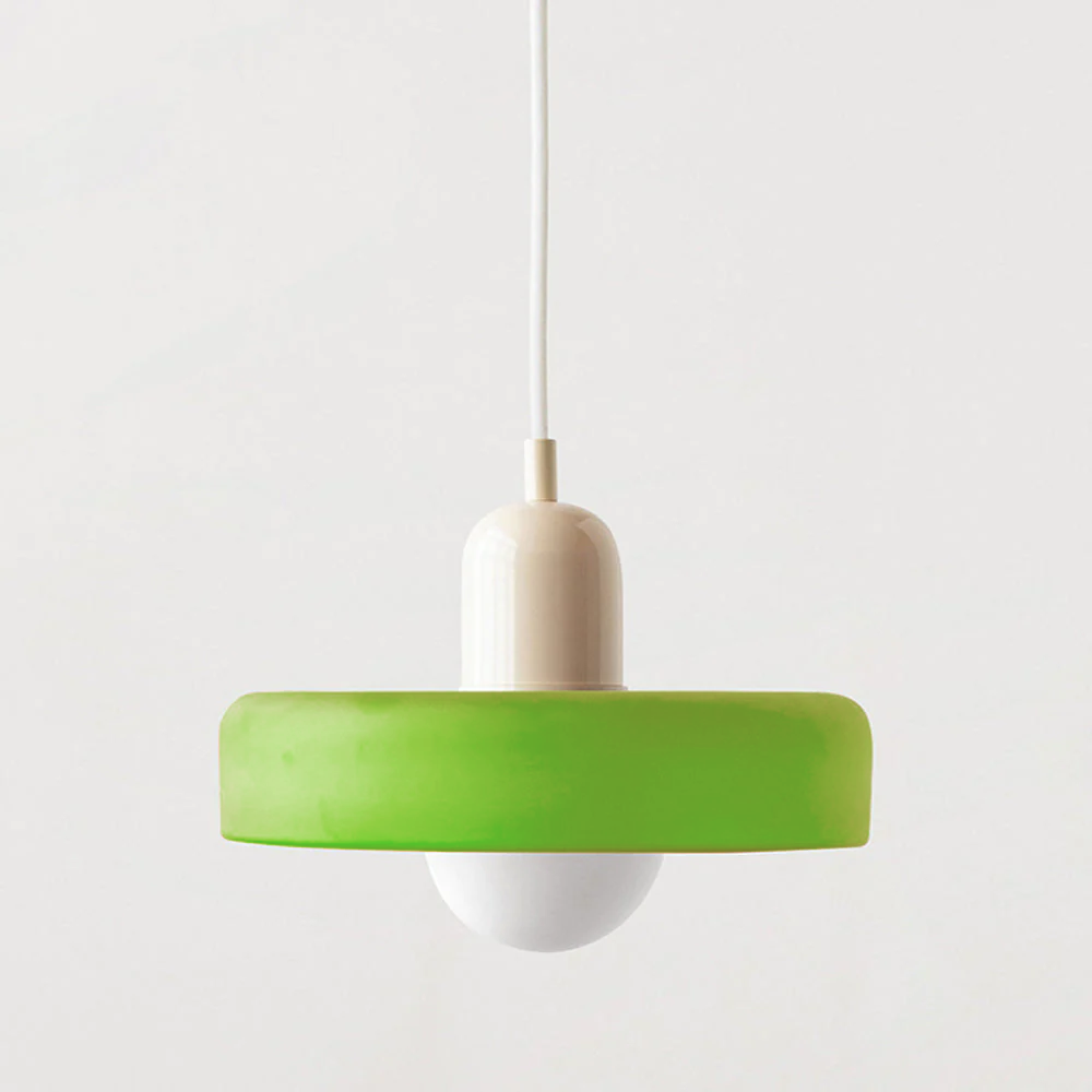 Bauhaus Pendant Light | Colored Glass, Adjustable Height & Ideal for Dining Rooms and Modern Interiors