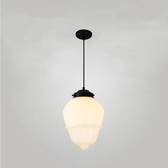 Geometric Milk Glass Pendant Light Fixture - Vintage White Design for Kitchen & Dining Room Lighting