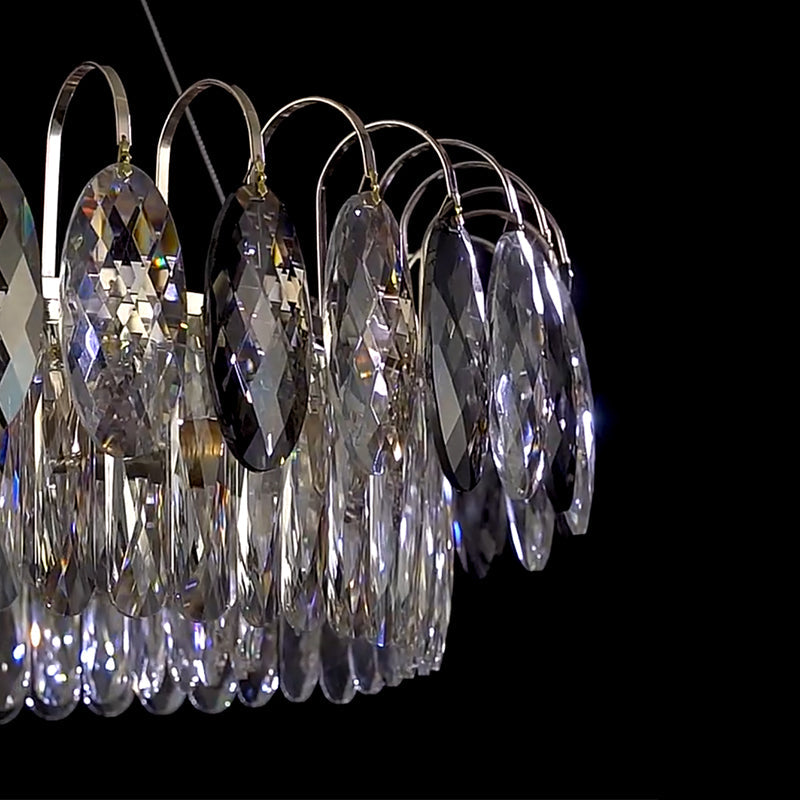 K9 Crystal Chandelier Light Fixture - Modern Hanging Pendant for Dining Room & Living Room Decor