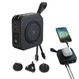 TravelBank | Portable 5-in-1 Wall Charger | Wireless Charging, Power Bank & Multi-Device Charging