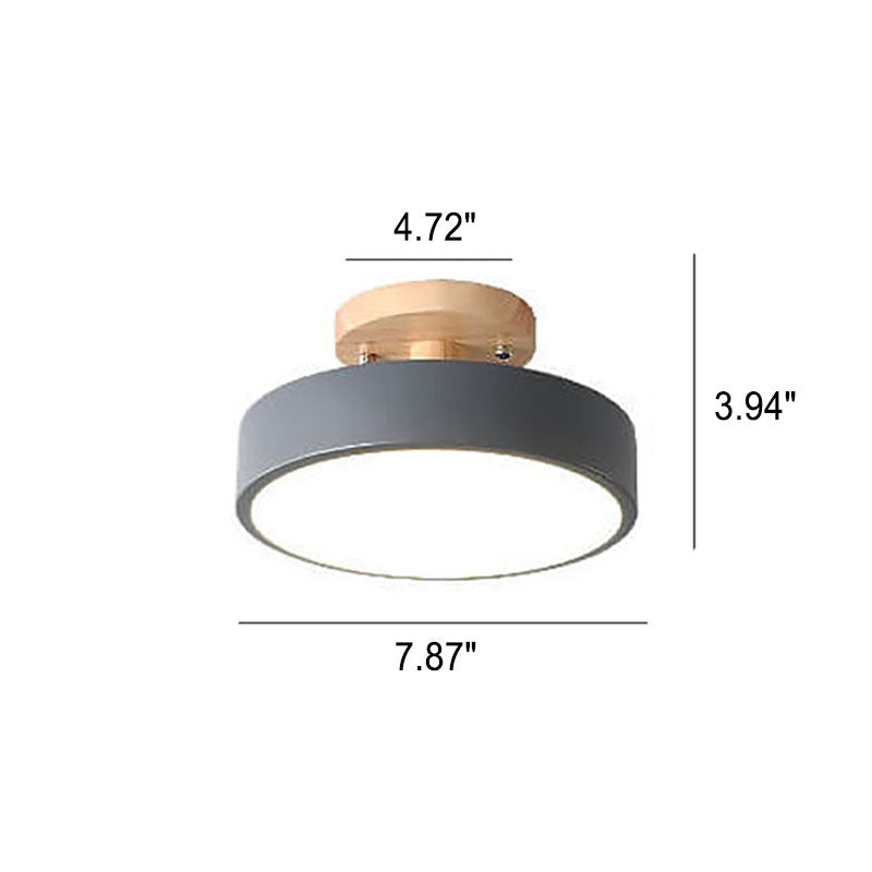 Nordic Log Round LED Semi-recessed Ceiling Lamp