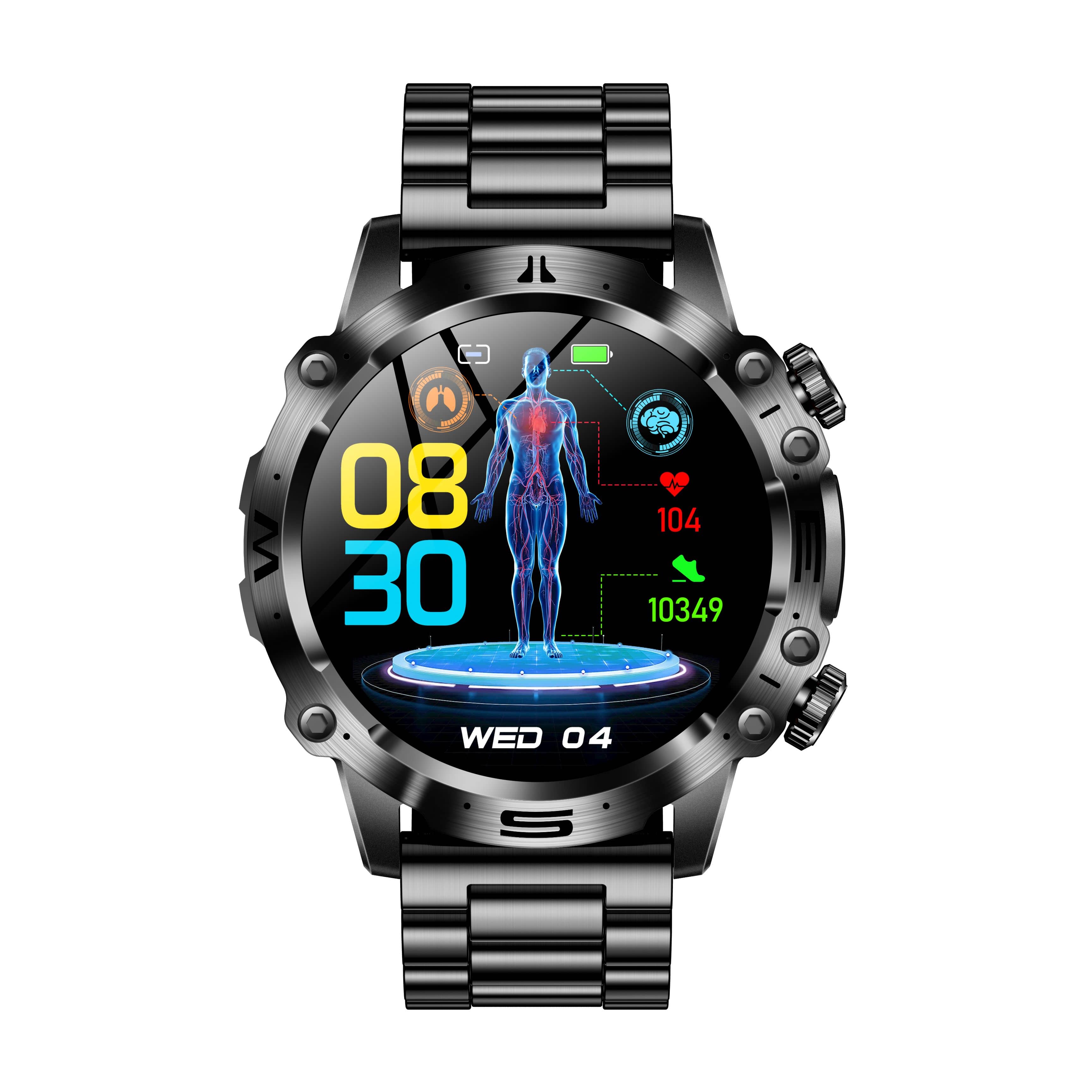 PH48 High-end ECG/EKG Blood Glucose Blood Pressure Sports Call Smart Watch