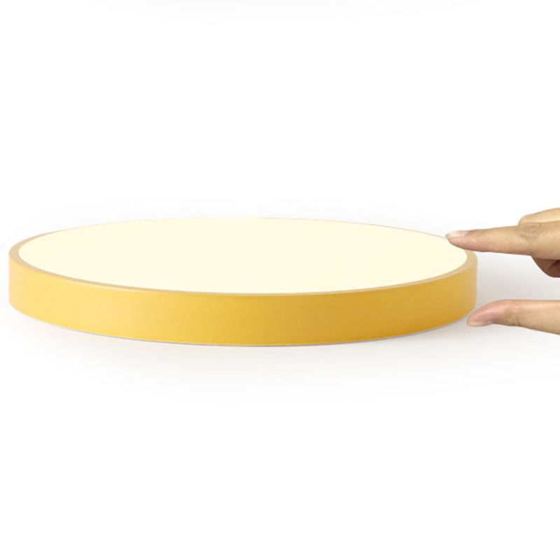 Modern Round LED Ceiling Lamp Pink Gray Metal Living Room