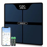 Premium Black Digital Bathroom Scale - Advanced Body Measurement & Weight Tracking