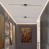 Minimalist Modern Hallway Lights – Long Strip Linear Ceiling Lamp, Close-to-Ceiling Chandelier, Remote Dimmable for Home Interiors