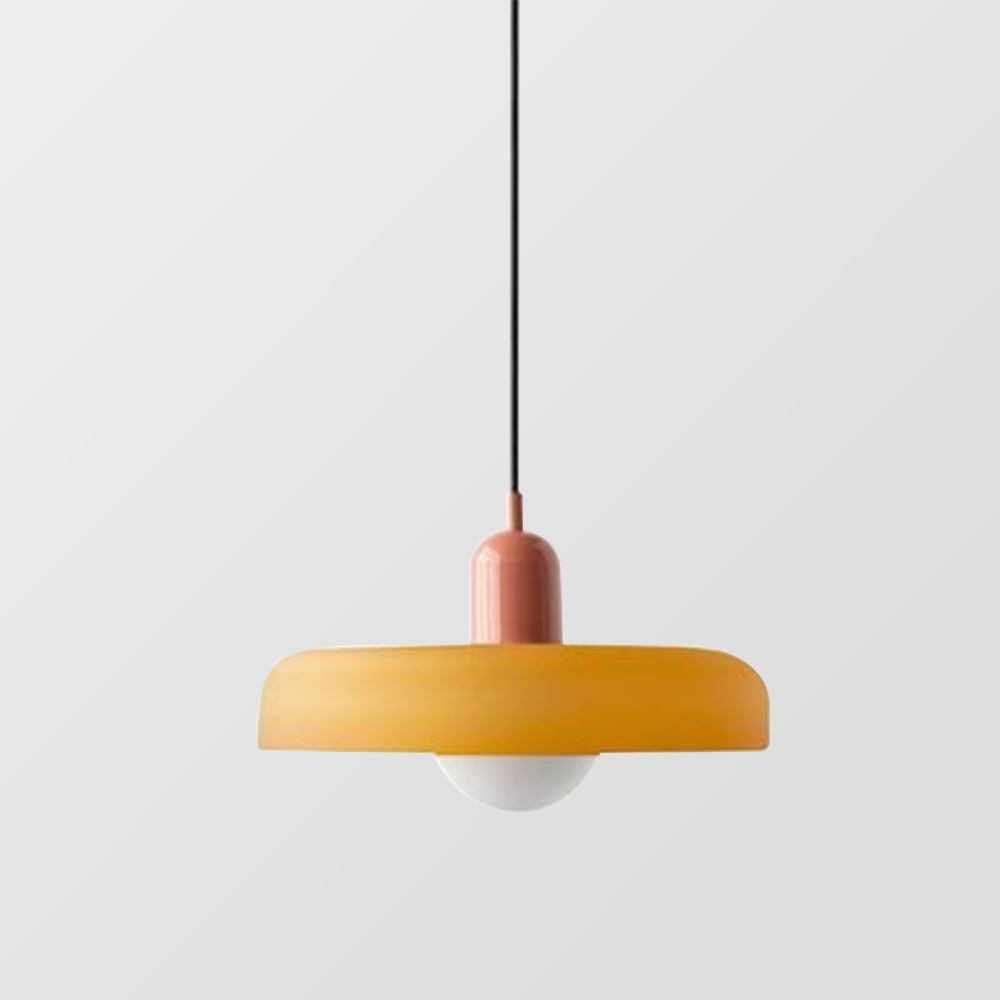 Bauhaus Pendant Light | Colored Glass, Adjustable Height & Ideal for Dining Rooms and Modern Interiors