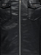 Men’s Windproof Leather Jacket with Fleece Lining – Warm Casual Outerwear