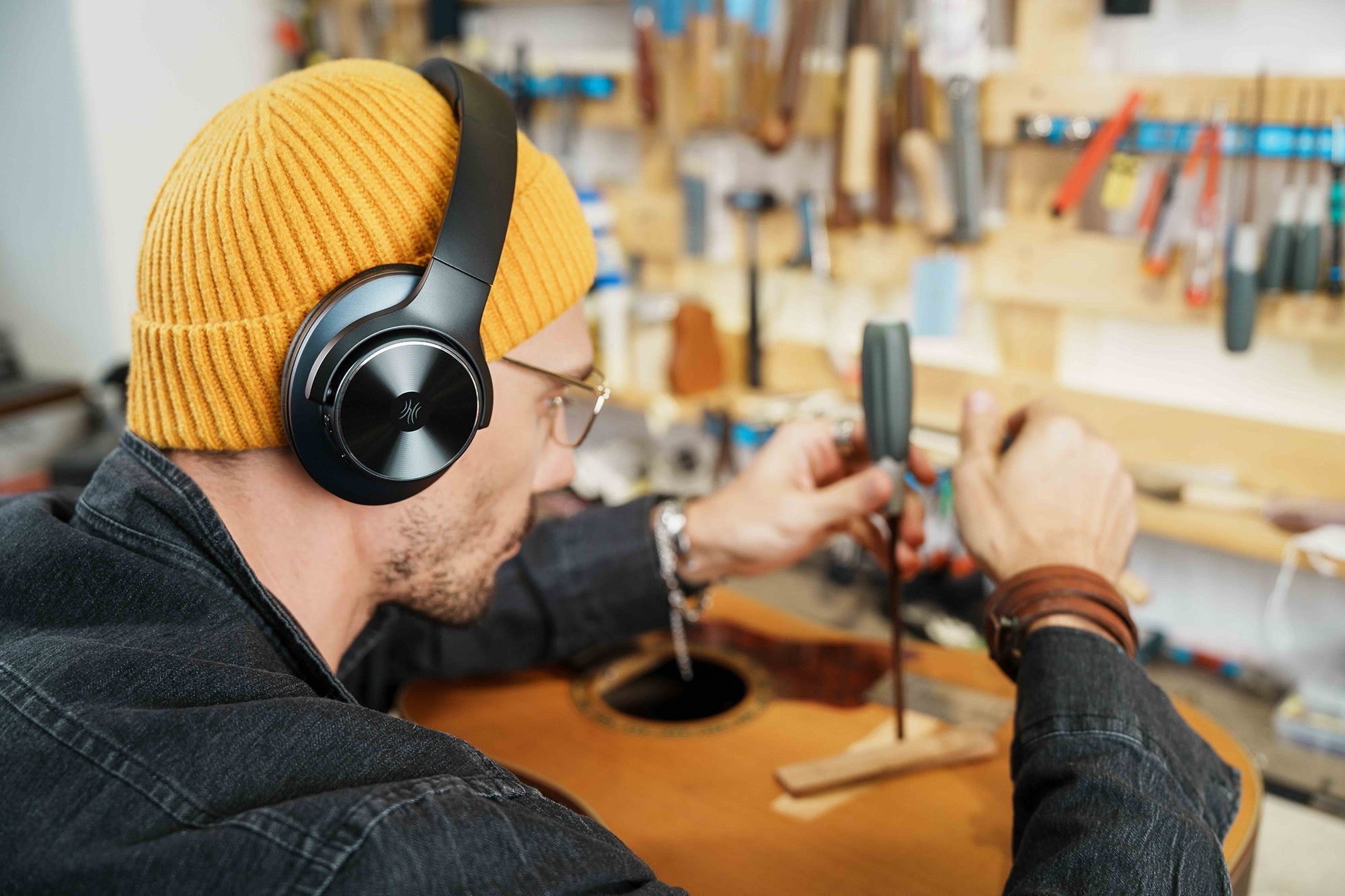 OneOdio A-Series Active Noise Cancelling Wireless Headphones – Over-Ear Comfort | Bluetooth 5.0 - Built-in Microphone, Type C Charging & Carry Case