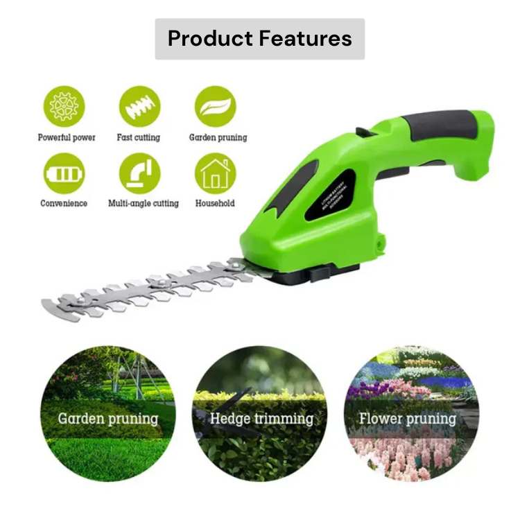 Cordless Garden Trimmer | Dual Blades, Lightweight & Ideal for Lawn Edging and Hedge Trimming
