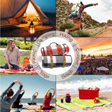 Foldable Waterproof Blankets with Leather Handle for Picnic.
