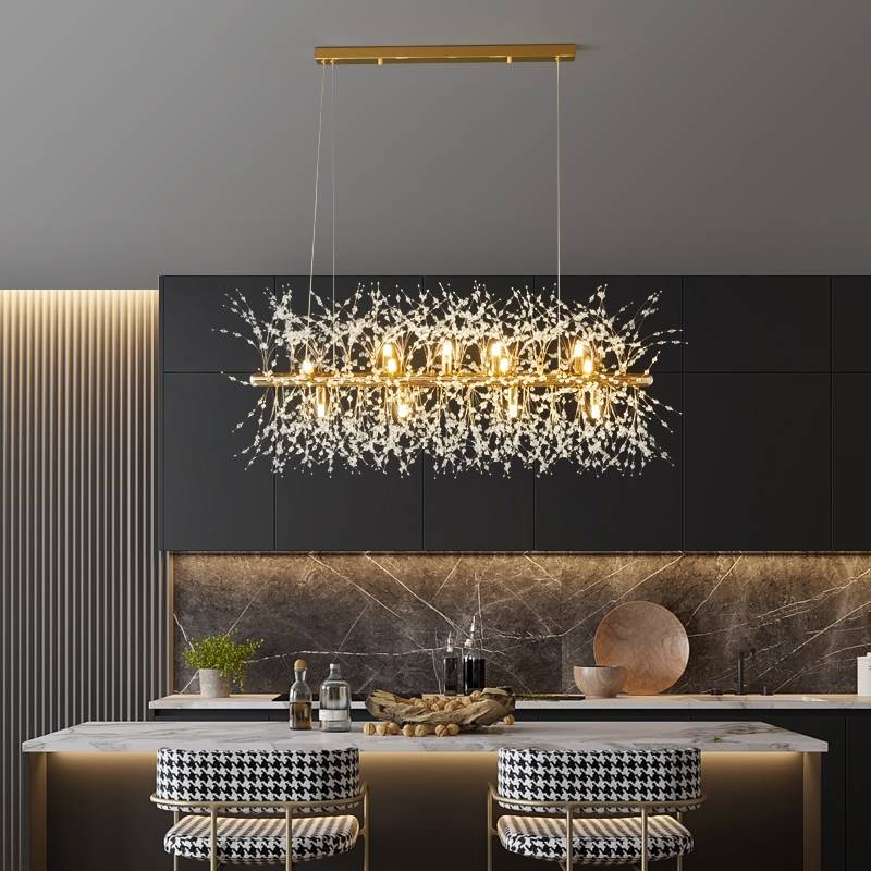 Lili Design LED Pendant Lights White Gold Metal Living Room Dining Room